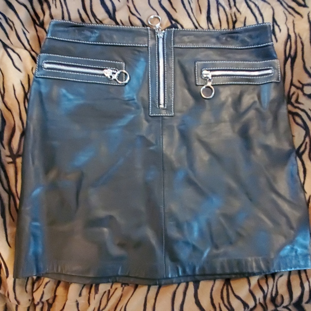 Leather skirts by Michael Kors.